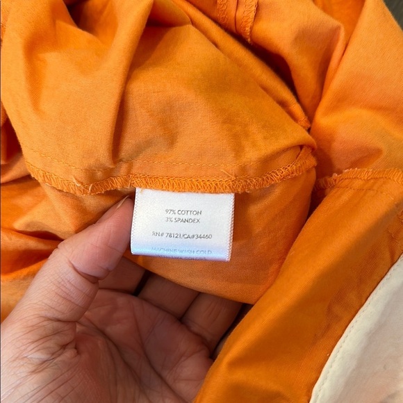 Eileen Fisher Bright Orange Cropped Cotton Pants Size Medium - Picture 7 of 8
